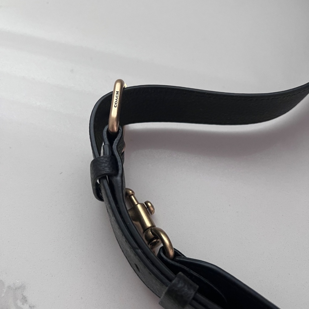 Coach Willow Shoulder Bag Black Pebble Leather Turnlock Matte Gold + Strap - Picture 15 of 16